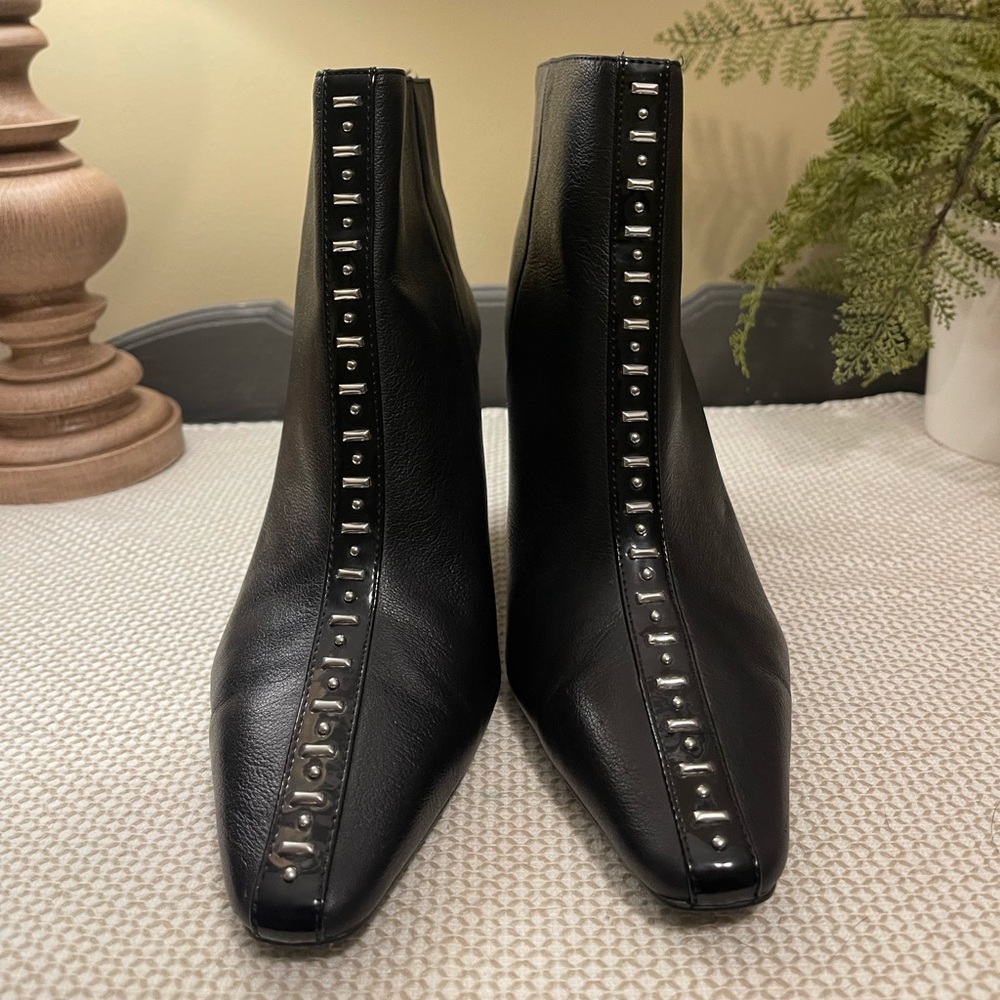 Zara Black Ankle Boots with Silver Accents